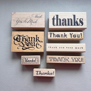 Rubber Stamps Thank You Wood Mounted Rubber Stamp