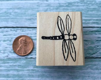 Small Dragonfly Rubber Stamp