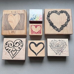 Rubber Stamp Vintage Heart Wood Mounted Stamp