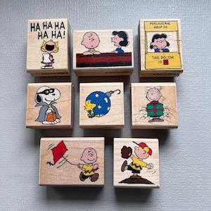 Rubber Stamps Peanuts Woodstock, Sally, Snoopy, Lucy, Pig-Pen or Charlie Brown Vintage Rare  Rubber Stamps