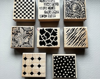Vintage Rubber Stamp Patterns, Dots and Swirls from Fun Stamp Company