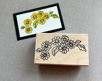 Daisy Border Wood Mounted Rubber Stamp