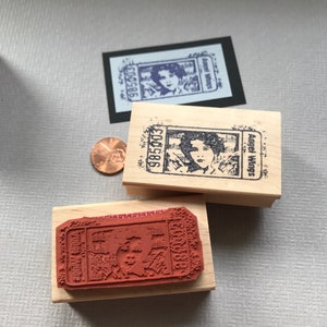 Angel Wings Ticket Collage Rubber Stamp