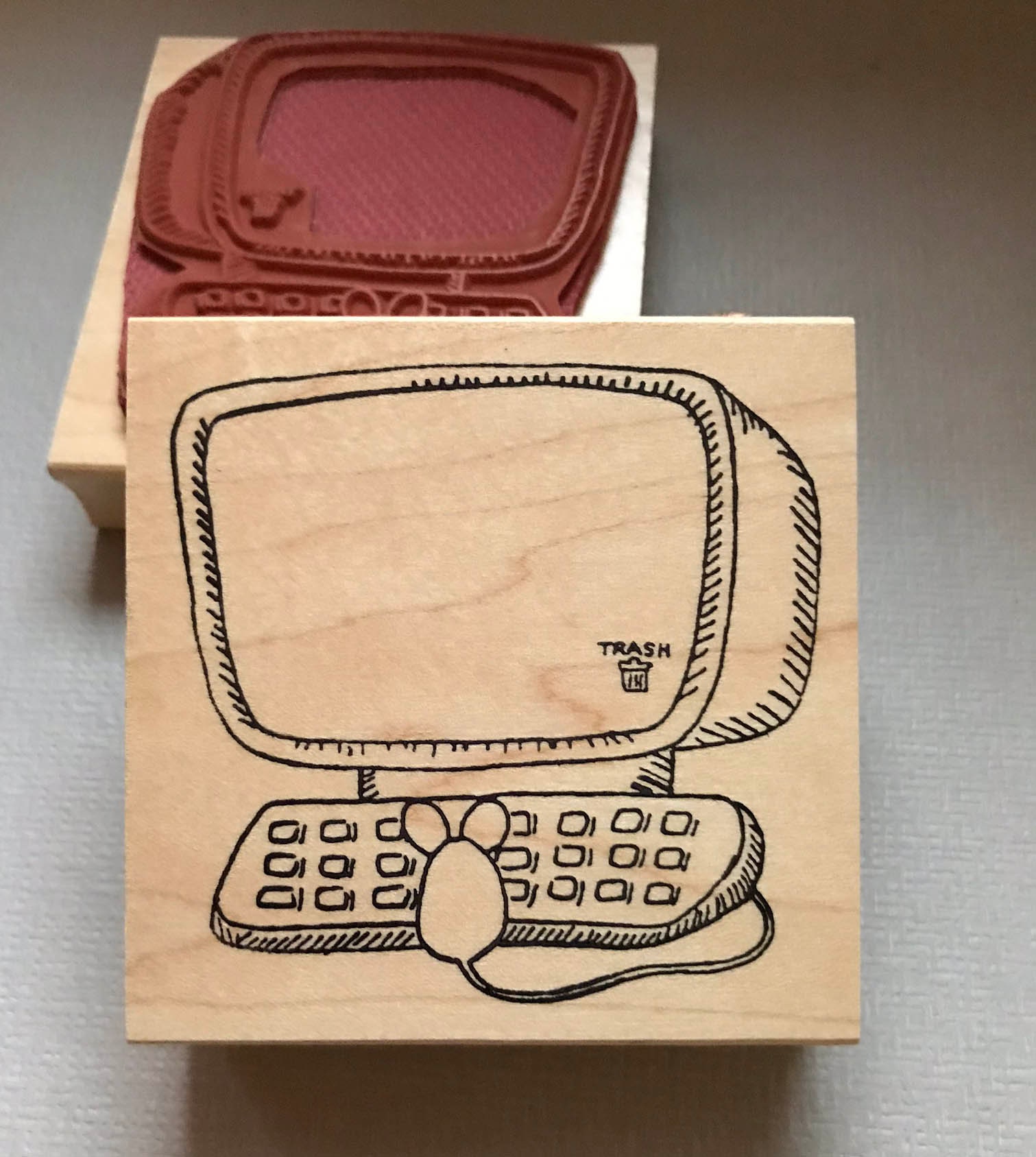 Rubber Stamp Computer With Mouse - Etsy