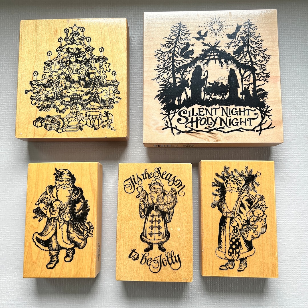 Vintage PSX Rubber Stamps Theme Christmas Santa Tree and Etsy
