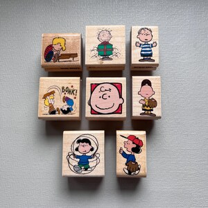 Rubber Stamps Peanuts Schroeder, Linus, Lucy, Pig-Pen or Charlie Brown Vintage Rare Rubber Stamps
