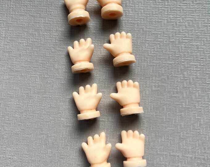 Vintage Small Doll Hands Craft Supply 4 Pairs of Plastic Hands for Doll