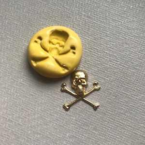Silicone Skull and Crossbone Mold for resin, clay, or fondant