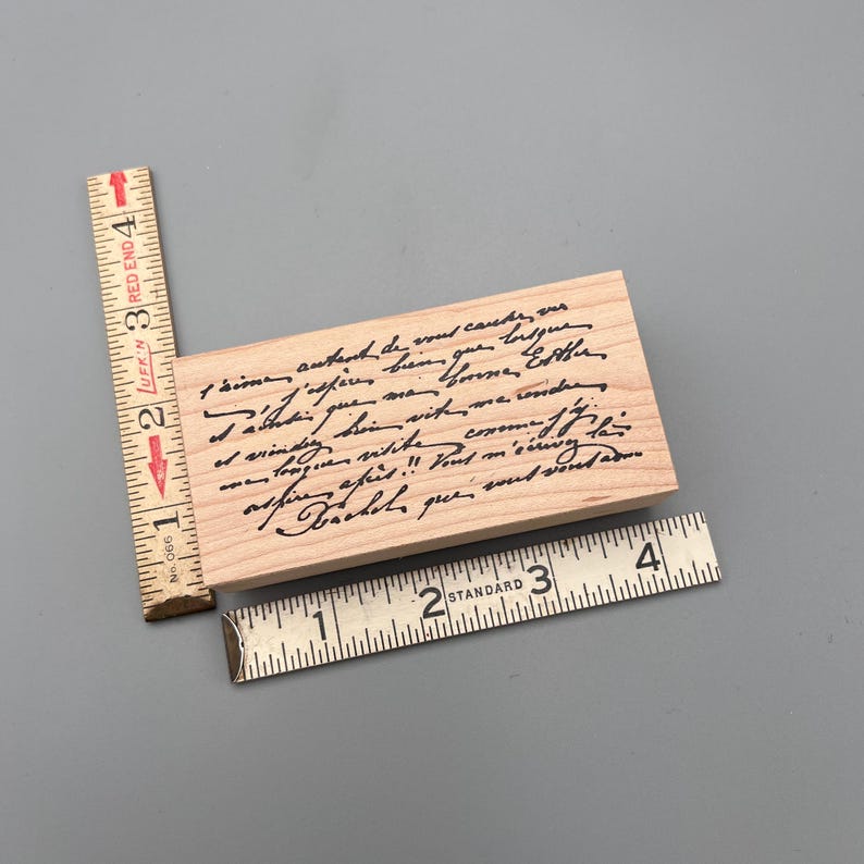 Vintage Rubber Stamp Script Writing Word Background Stamps - Etsy