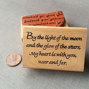 By the Light of the moon Saying Rubber Stamp