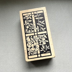 Vintage Rubber Stamp Flower Panel Tile from Magenta Company