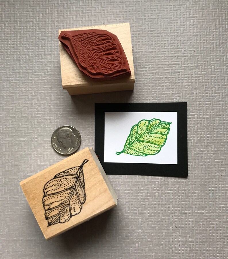 Single Leaf Rubber Stamp image 2