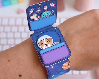 Bastelvorlage für Kinder: Papier-Smartwatch selber machen, niedliches Tiermotiv, sofortiger PDF-Download, 2 Versionen, Mitgebsel für Geburtstagsfeiern, Aktivität für den Unterricht