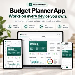 ADHD-Friendly Budget Planner | Paycheck & Biweekly Budget Tracker | Safe-to-Spend App | Works Offline | No Monthly Fees