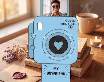 Vorlage für eine ausziehbare Fotokarte zum Ausdrucken, bearbeitbare Canva-Geschenkvorlage, DIY-Polaroidkarte, personalisiertes Geschenk zum Muttertag und für die beste Freundin