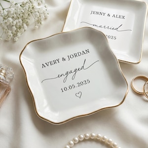 Personalized Engagement Gift for Bride, Wedding Gifts for Couple, Custom Ring Dish, Personalized Ring Dish, Couples Gift, Bridal Shower Gift