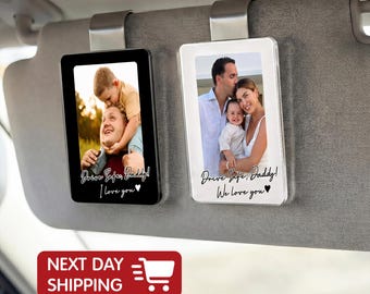 Clip personalizado para visera de coche "Dad Times Drive Safe", clip para visera "Daddy We Love You", regalo del Día del Padre para él, decoración personalizada para el coche del marido