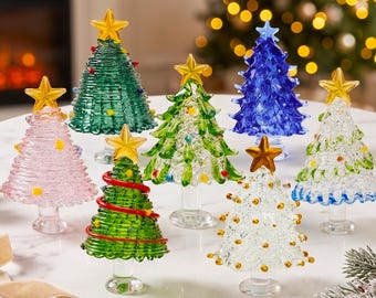 Handmade Stained Glass Christmas Tree, Glass Tree Figurines, Gift for Best Friends, Unique Holiday Decor, Hessa Christmas Gift