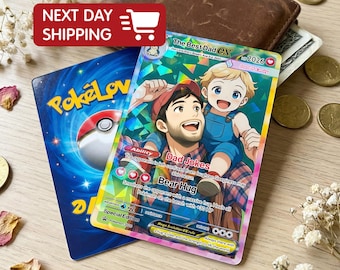 Custom Pokémon-Inspired Couple Keepsake Wedding & Anniversary Photo to Holo Card