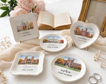 Plato personalizado para anillos de graduación universitaria, recuerdo, decoración para instituto, regalo de aceptación personalizado, regalos para la promoción de 2026.