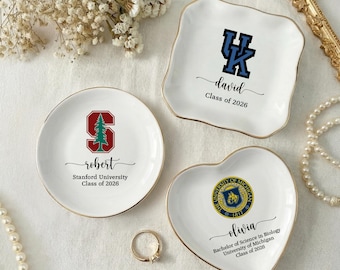 Plato personalizado para anillos de graduación universitaria, recuerdo, decoración para instituto, regalo de aceptación personalizado, regalos para la promoción de 2026.