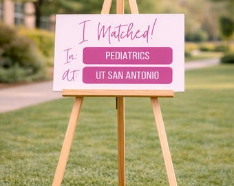 Medical Residency Match Sign | Customizable Pink Printable Template | Instant Download