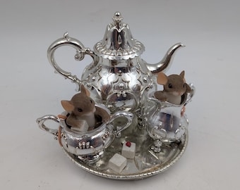 Figura de ratón para juego de té de edición limitada Charming Tails de Fitz & Floyd “Mi deseo por ti nunca se empañará” #89/259 Decoración de regalo vintage