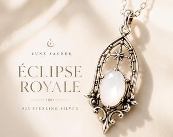 Éclipse Royale Sterling Silver Pendant – Gothic Celestial Victorian Jewelry