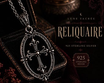 Reliquaire Necklace | Sterling Silver Gothic Pendant | Victorian Statement Jewelry