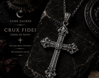 Sterling Silver Gothic Cross Pendant | Antique Relic Style, Medieval Inspired Jewelry