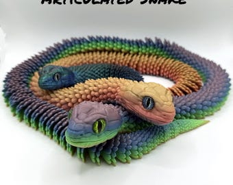 Articulated Snake 3D Printed Flexible Fidget Toy | 30cm 50cm 75cm | Custom Colours