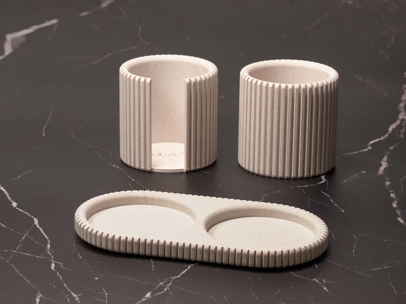 Chestnut Brown 2-Cup Bathroom Organizer Set
