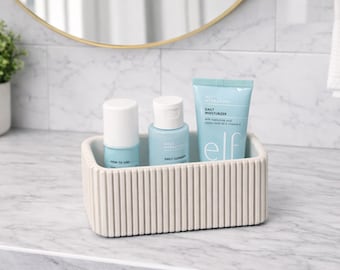 Mini Skincare Tray | Marble Minimalist Bathroom Vanity Organizer, Modern Catchall