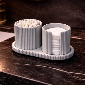 Featuring our 2 Cup Marble Bathroom Accessories Organizer Set in Forest Green!