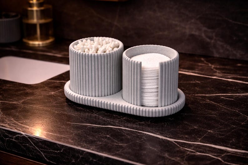 Featuring our 2 Cup Marble Bathroom Accessories Organizer Set in Forest Green!