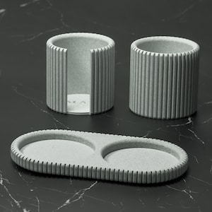 Forest Green 2-Cup Bathroom Organizer Set