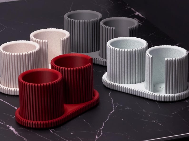 Complete line of colors amongst the 2-Cup Bathroom Organizer Set!