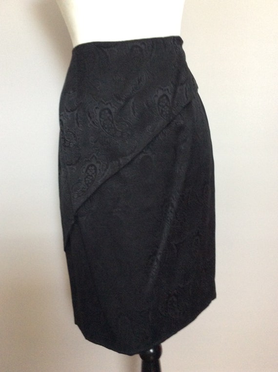 80s Suit PIERRE BALMAIN Silk Black Jacquard Suit … - image 7