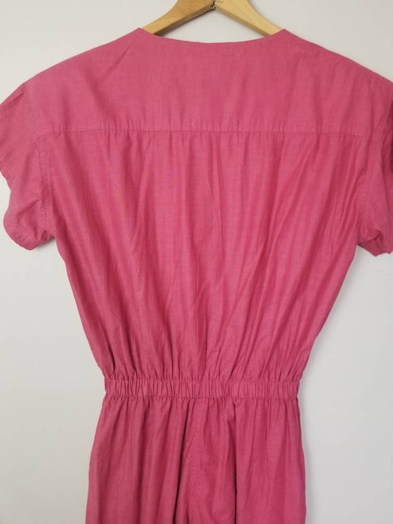 90s jumpsuit DVF Cotton Blend Raspberry Pink Jump… - image 6