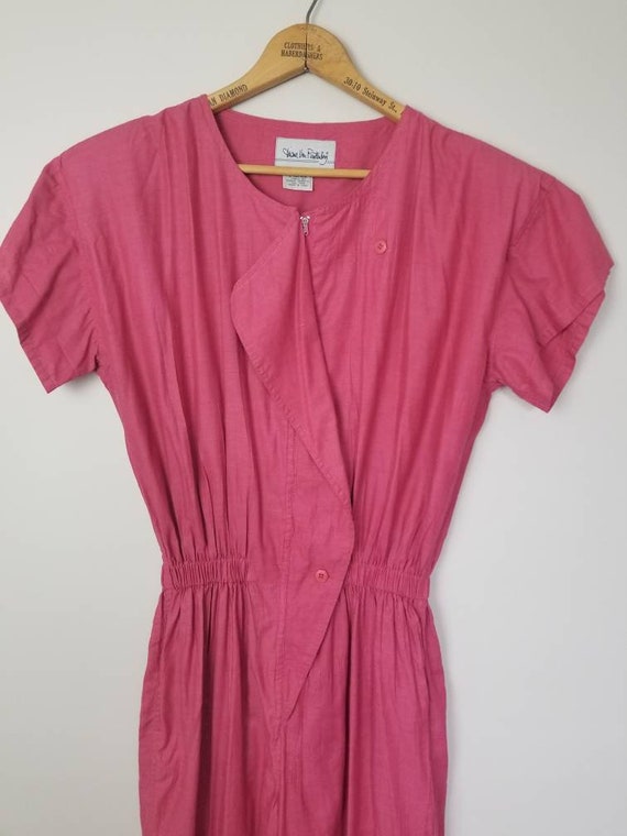 90s jumpsuit DVF Cotton Blend Raspberry Pink Jump… - image 8