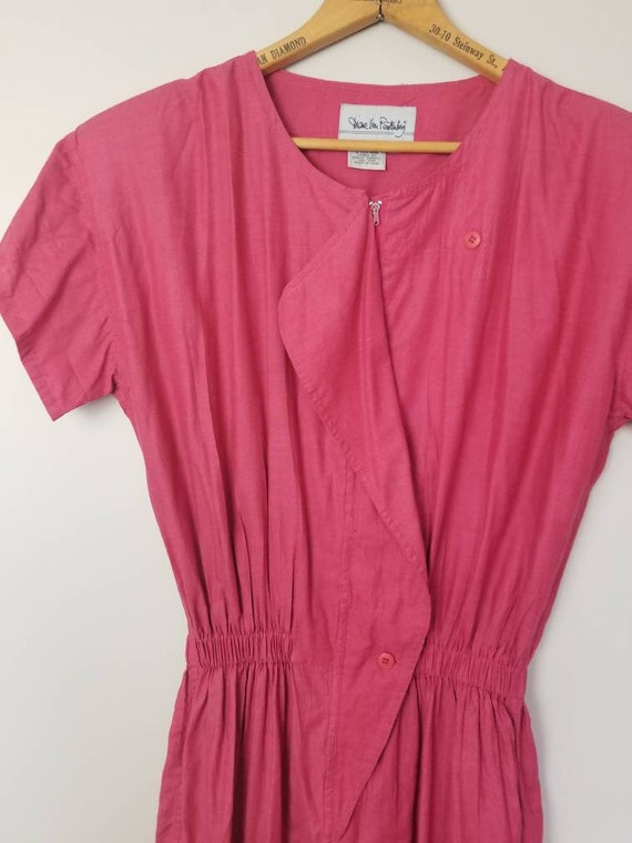 90s jumpsuit DVF Cotton Blend Raspberry Pink Jump… - image 2