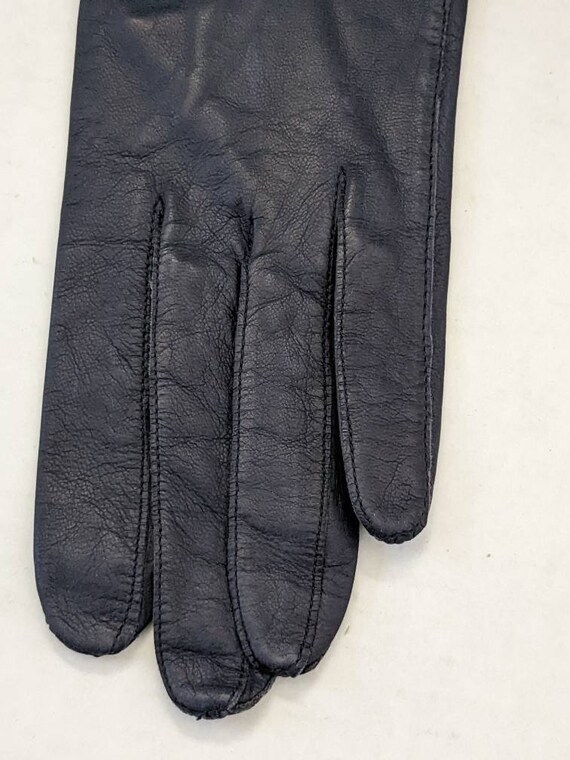 Vintage Long Navy Blue  Merille Gloves Made in Fr… - image 3