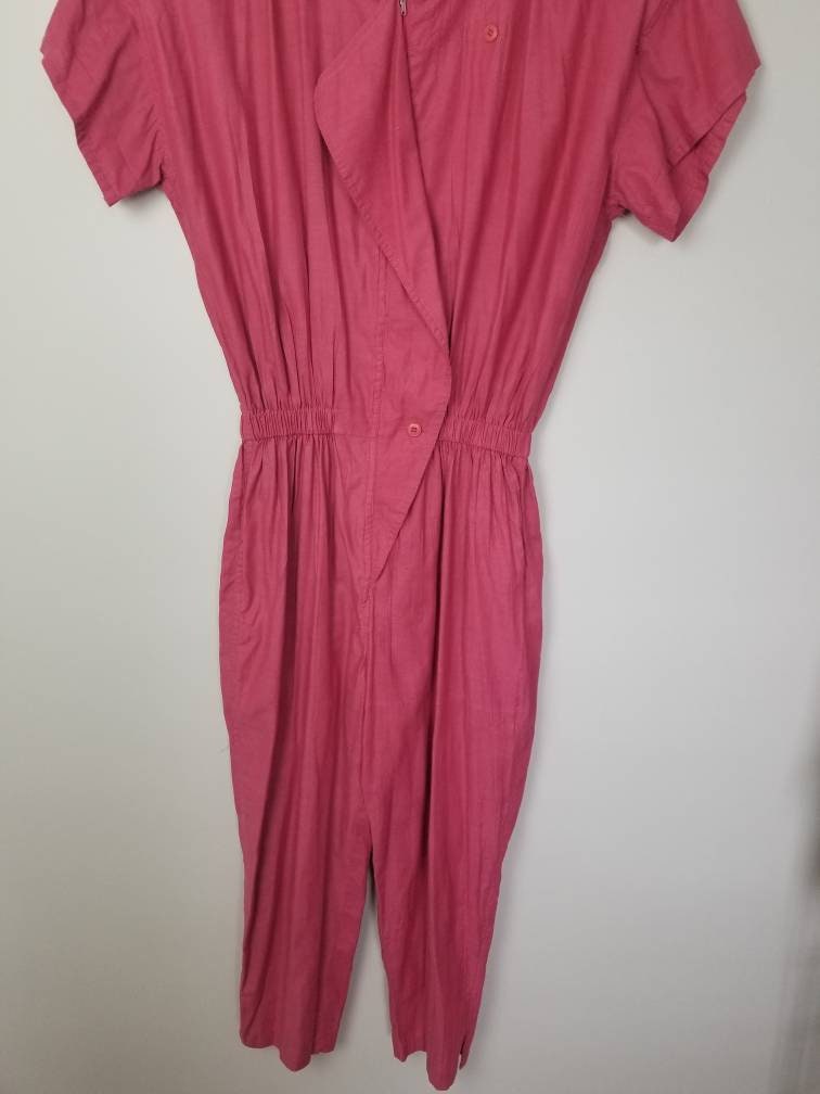 90s Jumpsuit DVF Cotton Blend Raspberry Pink Jumpsuit Zip - Etsy UK