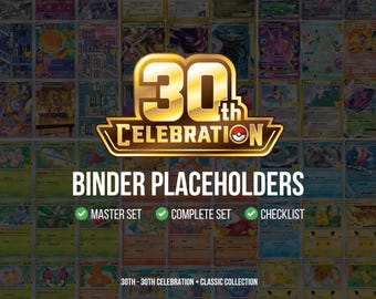 Mega Evolutions: 30th Celebrations and Classic Collection, 5-in-1 Binder Placeholders (Digital Download)
