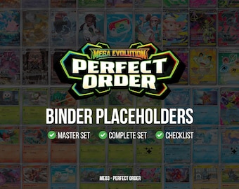 Mega Evolution: Perfect Order Set, 5 in 1 Binder Placeholders (Digital Download)