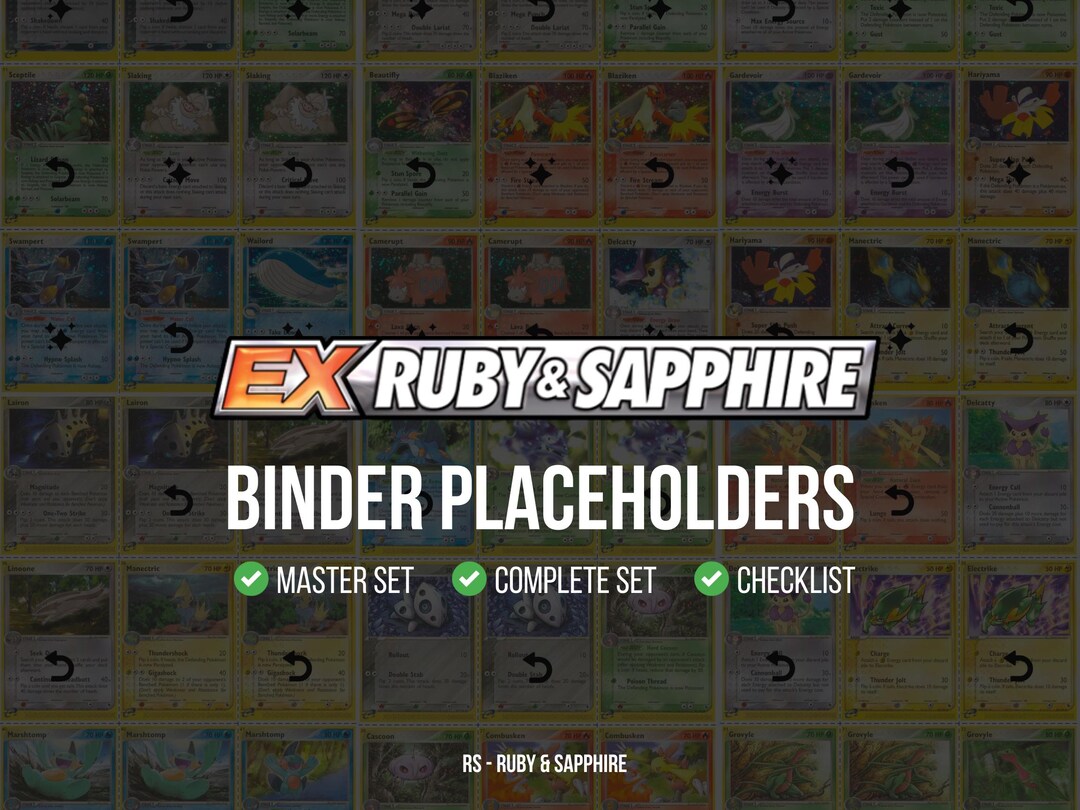 EX: Ruby and Sapphire Set, 5 in 1 Binder Placeholders (digital Download ...