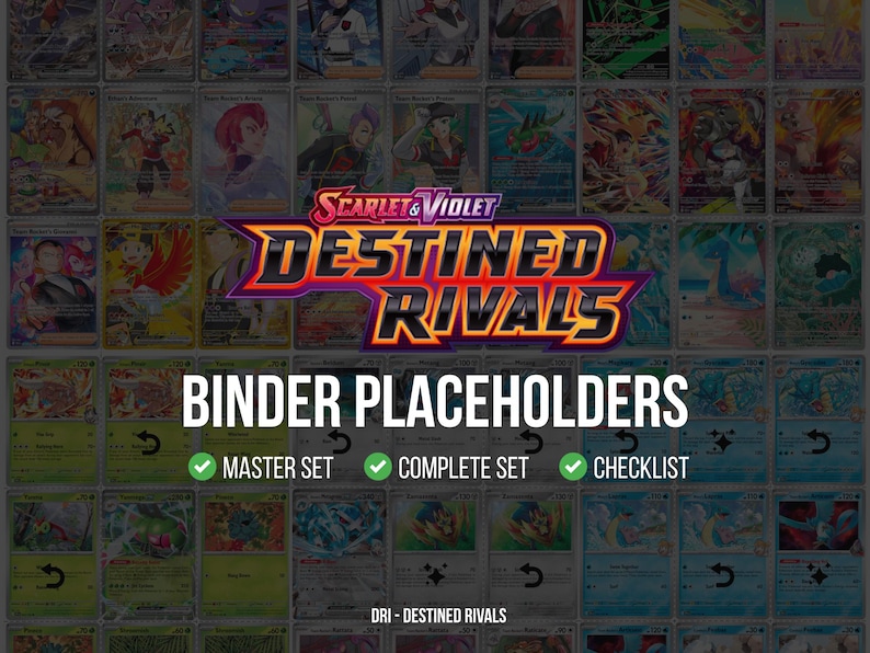 Scarlet and Violet: Destined Rivals Set, 5 in 1 Binder Placeholders ...