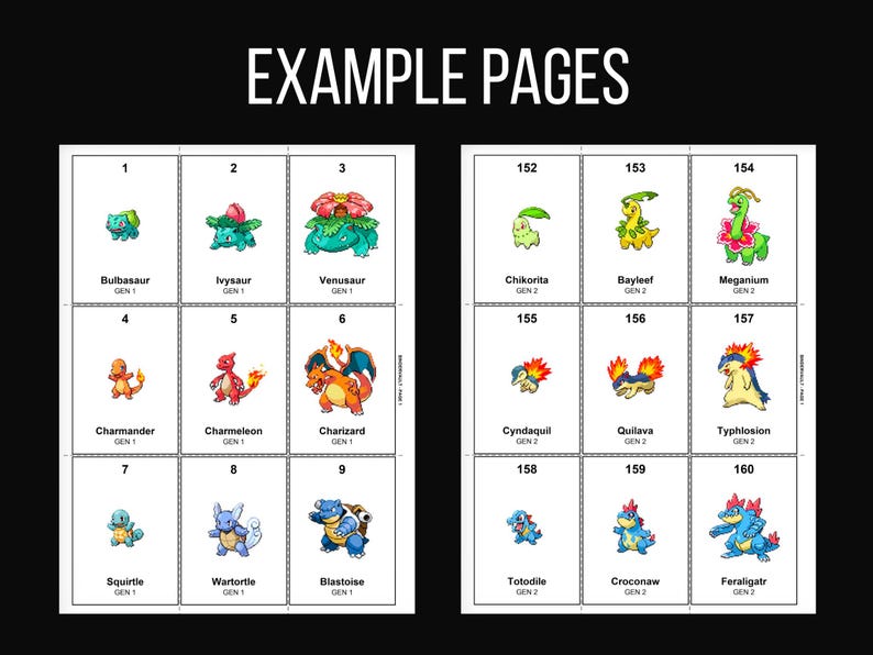 National Pokédex 1025: 2 Art Versions + Checklists (digital Download ...