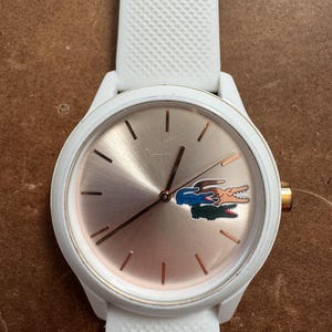 Y2k Lacoste White Leather Watch Lacoste.12.12 Women main image 2