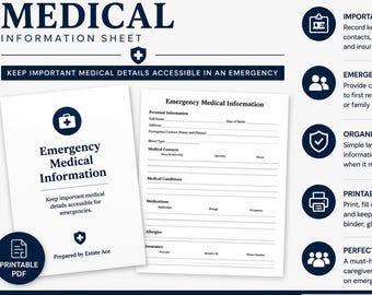 Emergency Medical Information Sheet | Health Details Form (Printable PDF)